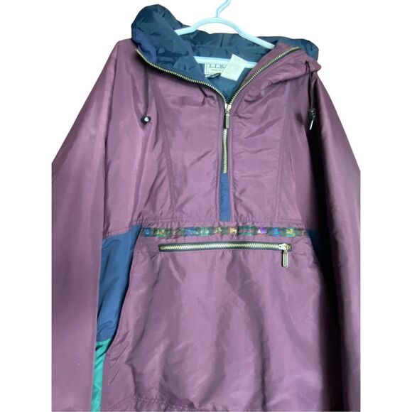L.L. Bean Purple Anorak Pullover Jacket Men’s XLTall Hooded Outdoor Windbreaker - Picture 2 of 5